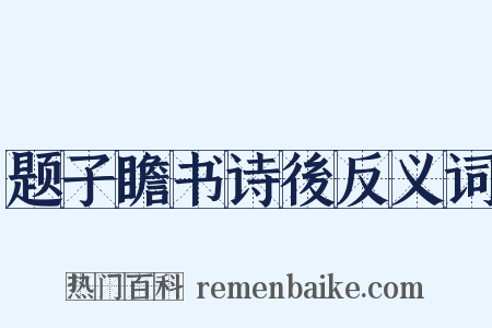 题子瞻书诗後反义词是什么意思的图片